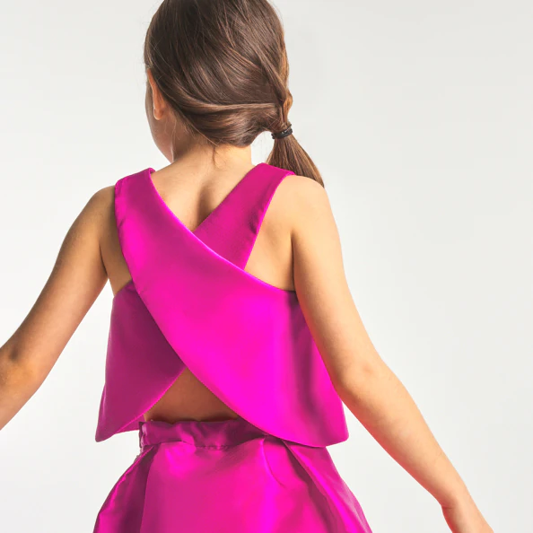 Top enfant fille en satin