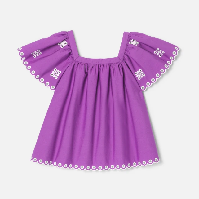 Blouse enfant fille manches volantées
