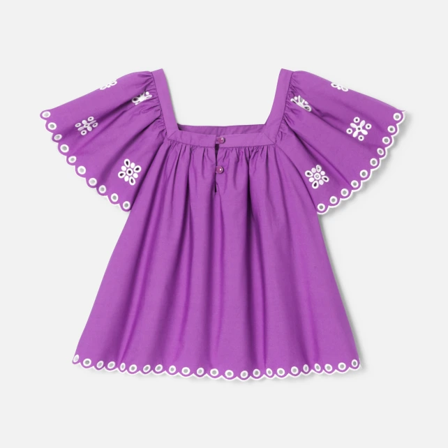 Blouse enfant fille manches volantées