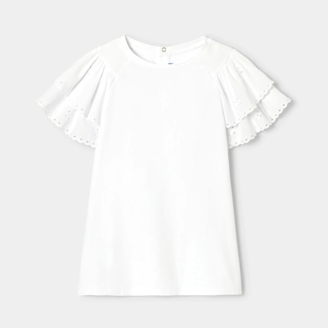 T-shirt enfant fille à manches volantées