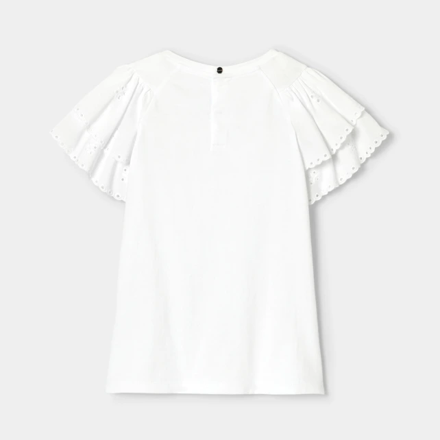 T-shirt enfant fille à manches volantées