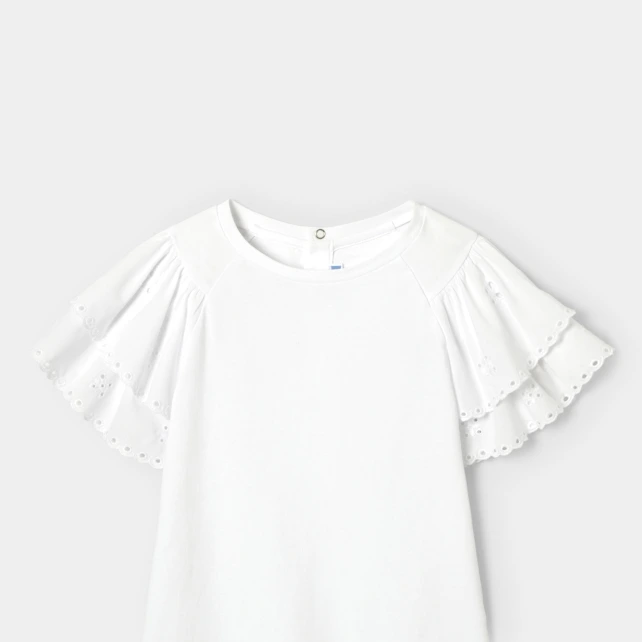 T-shirt enfant fille à manches volantées