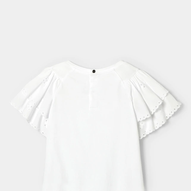 T-shirt enfant fille à manches volantées