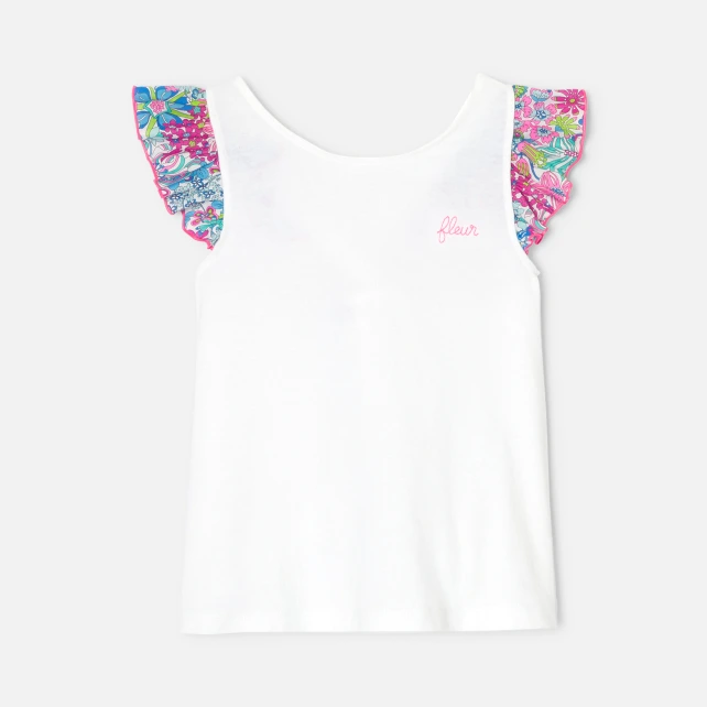 T-shirt enfant fille à bretelles croisées