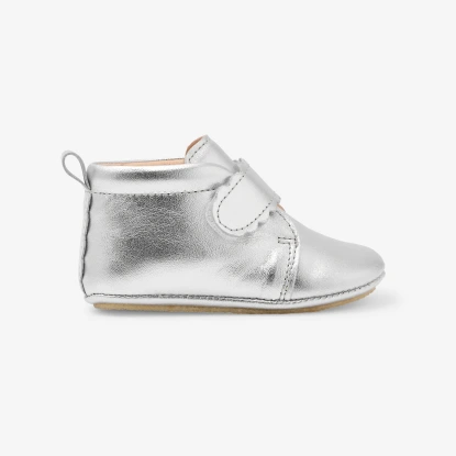 Chaussons bébé fille en cuir irisé