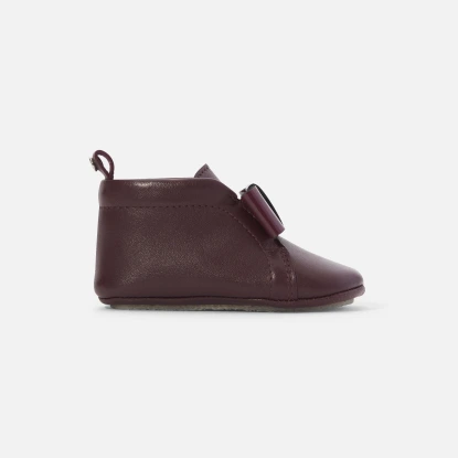 Chaussons bébé fille en cuir