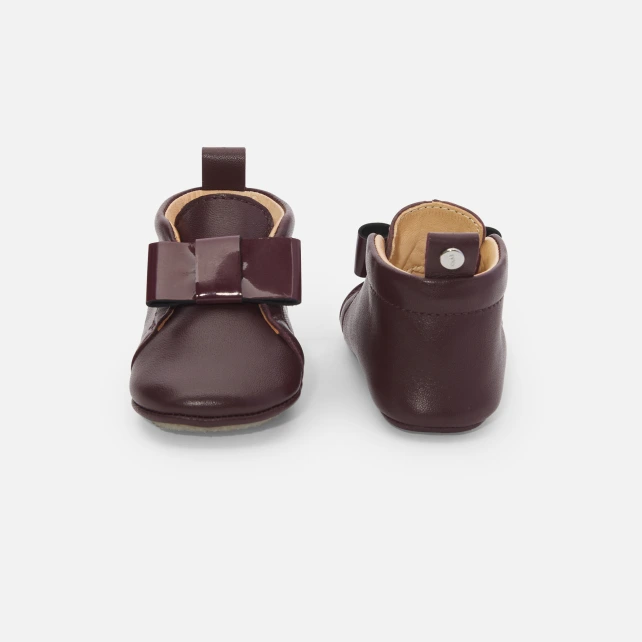 Chaussons bébé fille en cuir