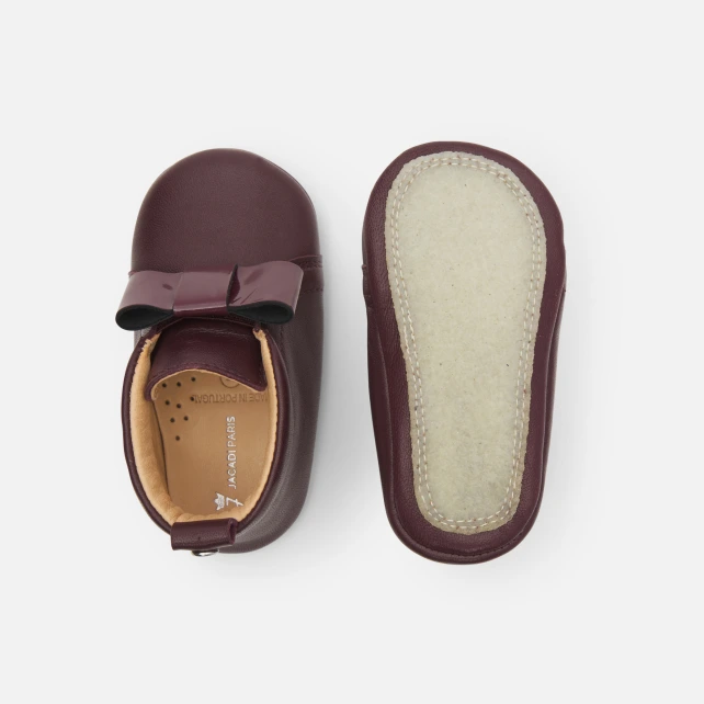 Chaussons bébé fille en cuir