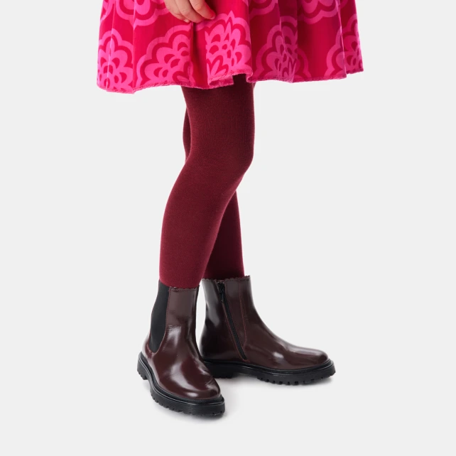 Chelsea boots enfant fille en cuir lisse