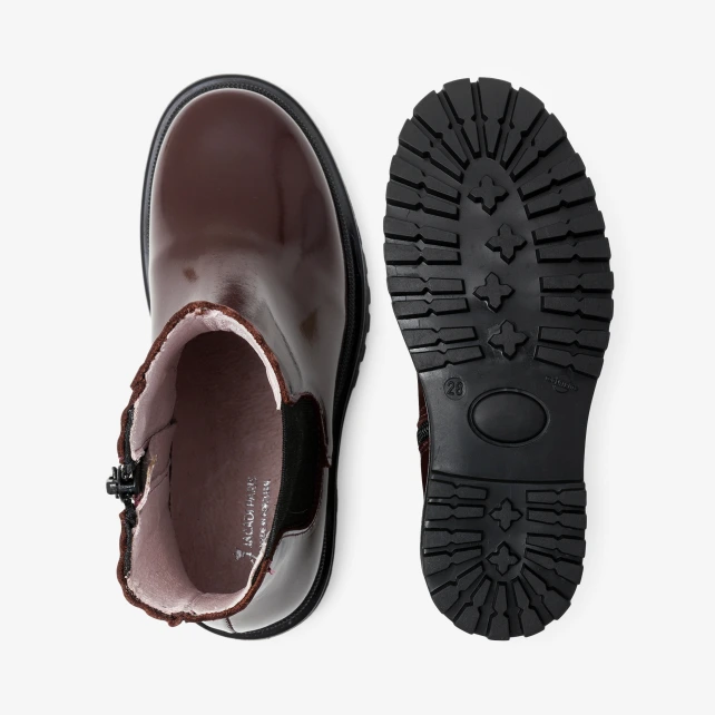 Chelsea boots enfant fille en cuir lisse