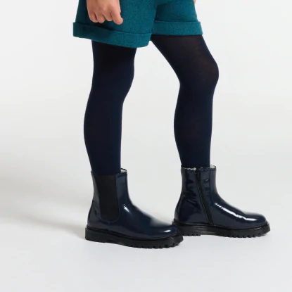 Chelsea boots enfant fille en cuir lisse