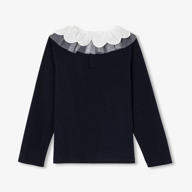 T-shirt enfant fille à collerette