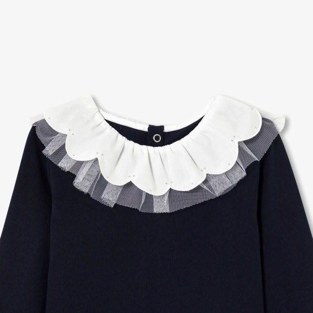 T-shirt enfant fille à collerette