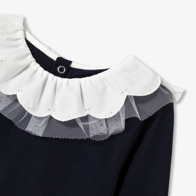 T-shirt enfant fille à collerette