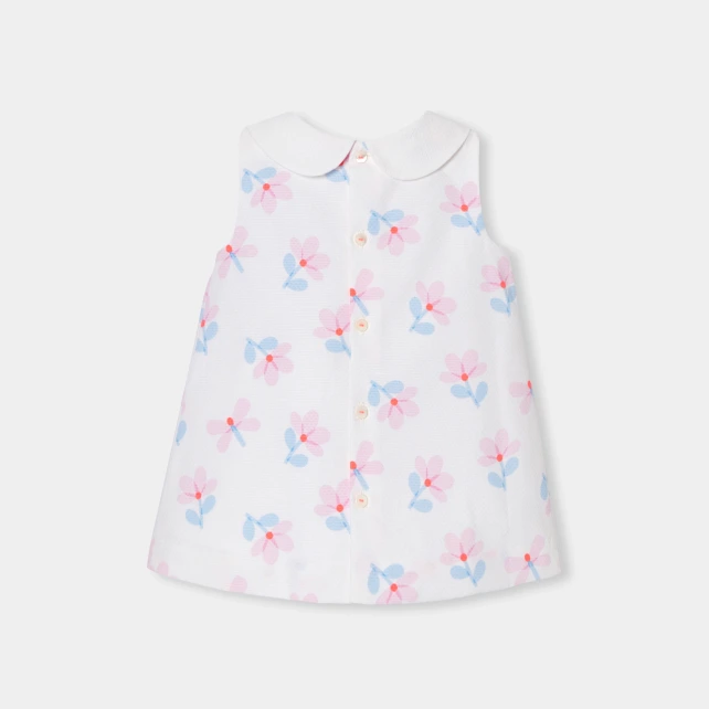Robe chasuble bébé fille en piqué de coton
