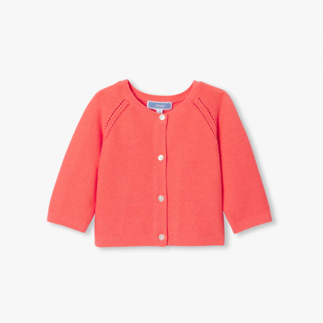 Cardigan bébé fille en point mousse
