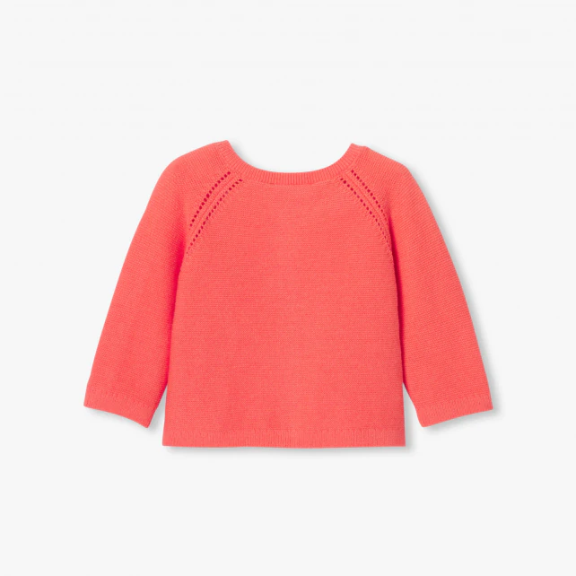 Cardigan bébé fille en point mousse