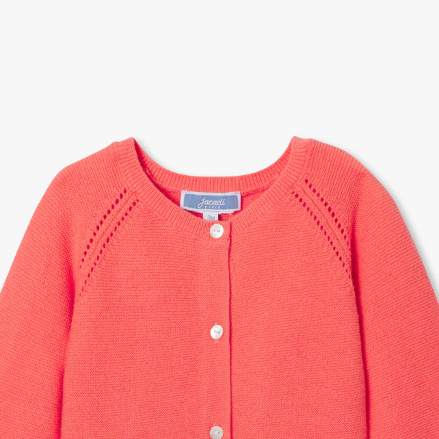 Cardigan bébé fille en point mousse