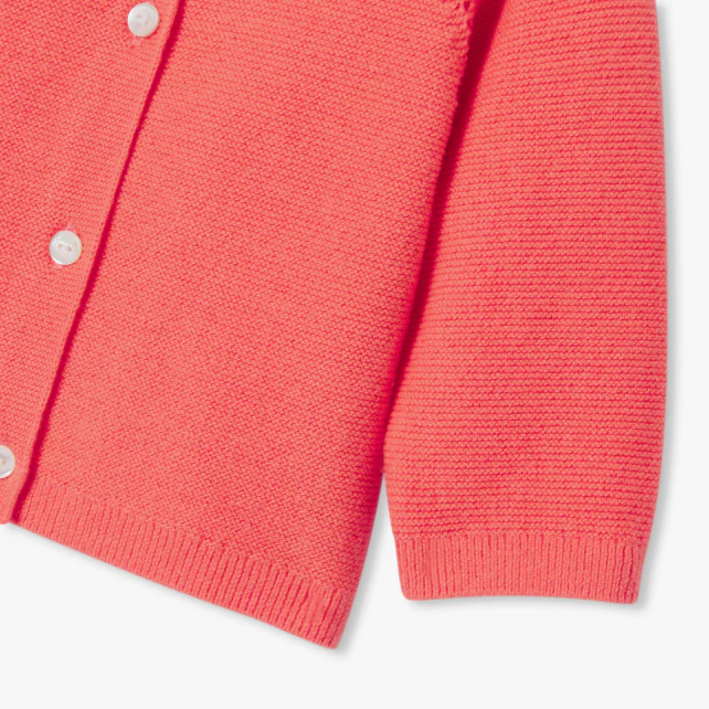 Cardigan bébé fille en point mousse