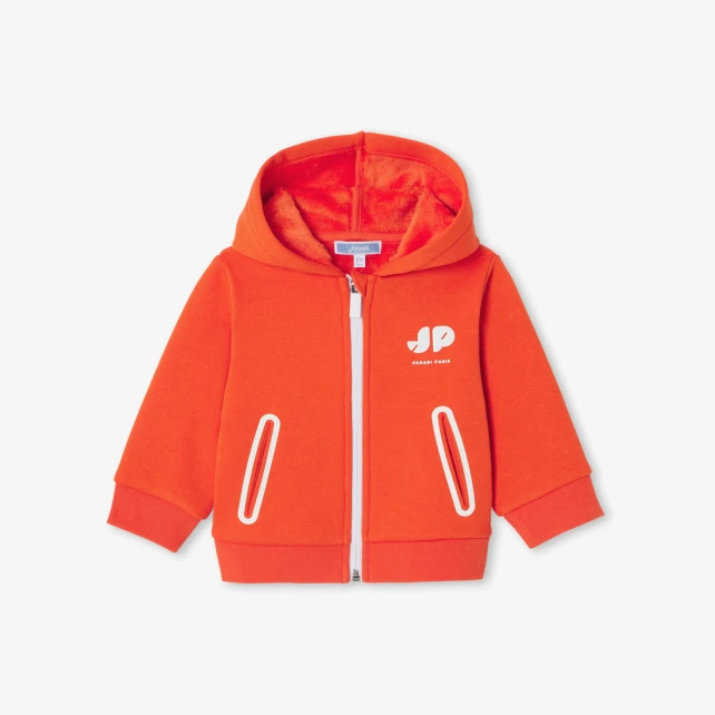Sweat zippé bébé en molleton