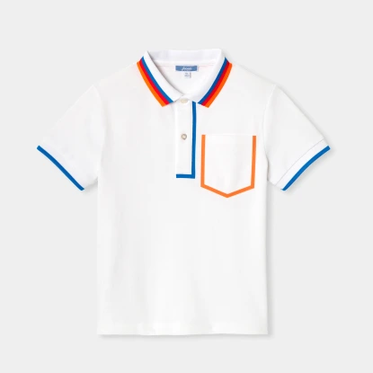 Polo enfant garçon en piqué de coton