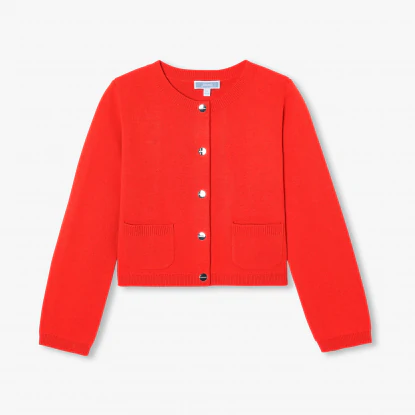 Cardigan court enfant fille