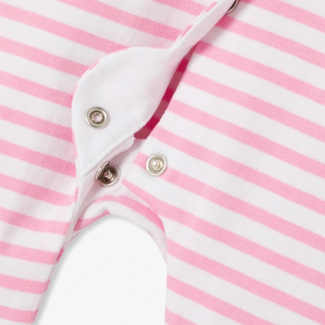 Combinaison bébé fille en jersey rayé