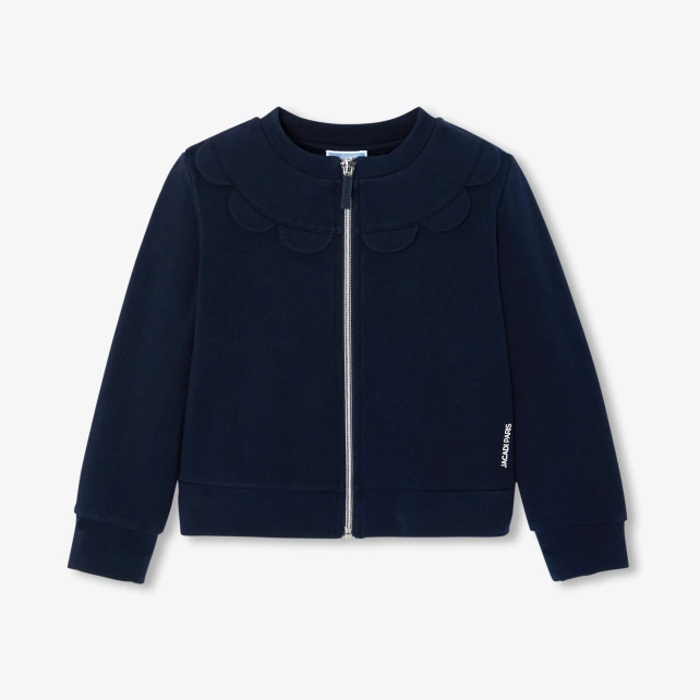 Cardigan zippé fille en molleton