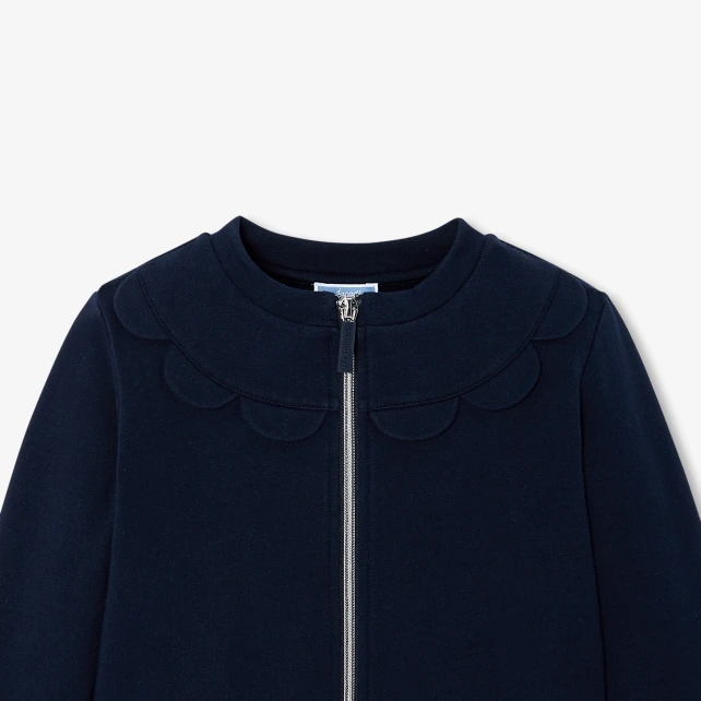 Cardigan zippé fille en molleton