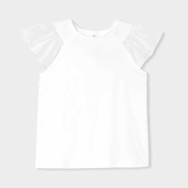 T-shirt enfant fille manches volantées