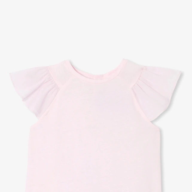 T-shirt enfant fille manches volantées