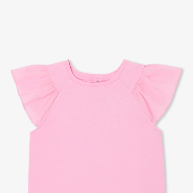 T-shirt enfant fille manches volantées