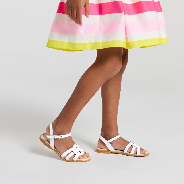 Sandales enfant fille en cuir verni