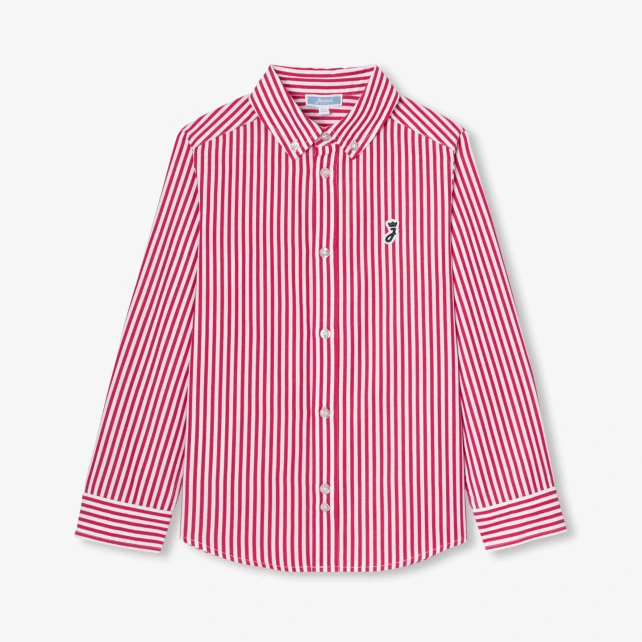Chemise enfant en popeline rayée