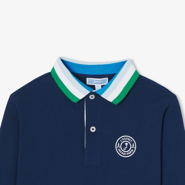 Polo enfant garçon en piqué de coton