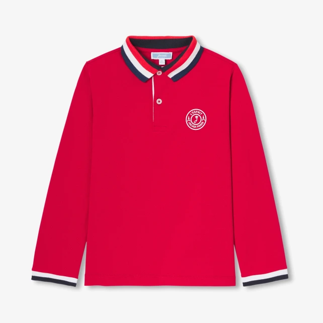 Polo enfant garçon en piqué de coton