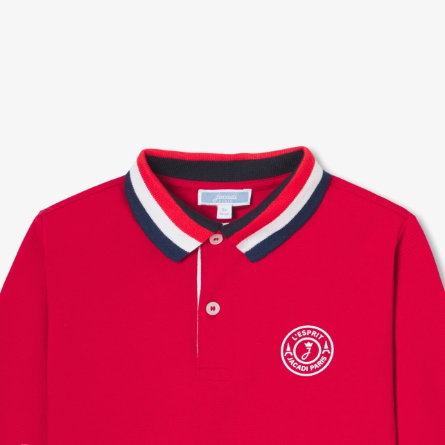 Polo enfant garçon en piqué de coton