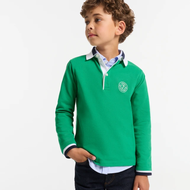 Polo enfant garçon en piqué de coton