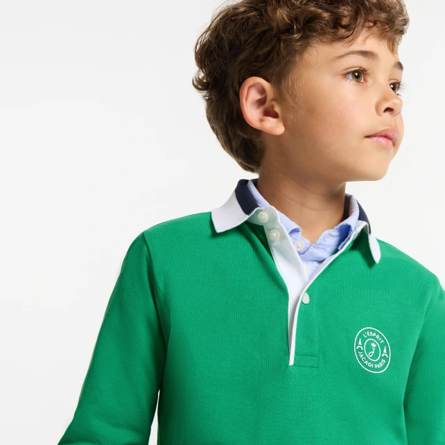 Polo enfant garçon en piqué de coton