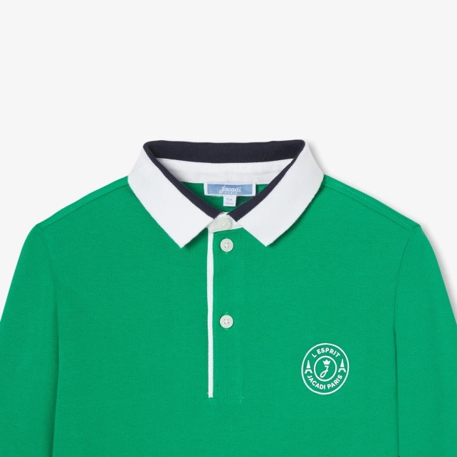 Polo enfant garçon en piqué de coton