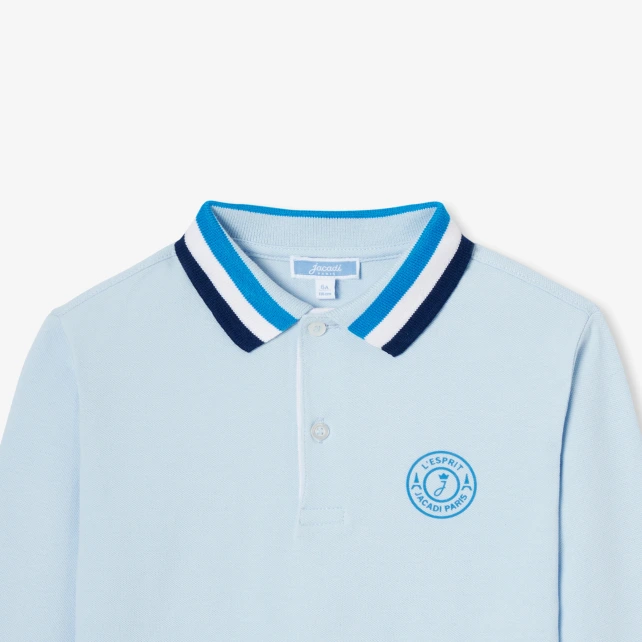 Polo enfant garçon en piqué de coton