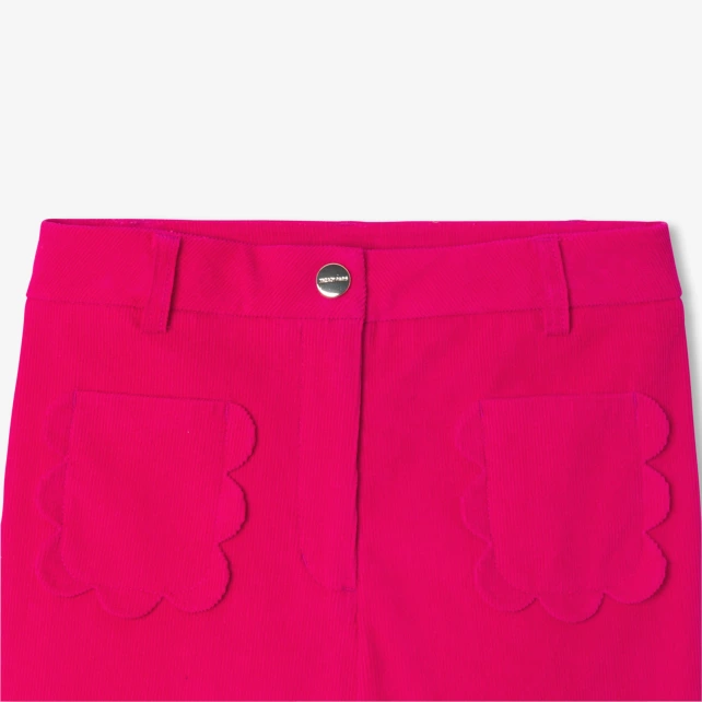 Pantalon enfant fille en velours milleraies