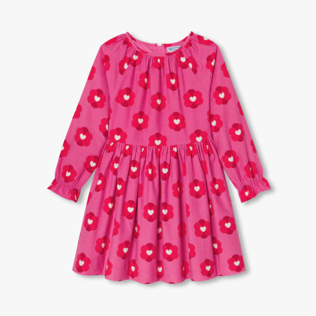 Robe enfant fille en velours milleraies