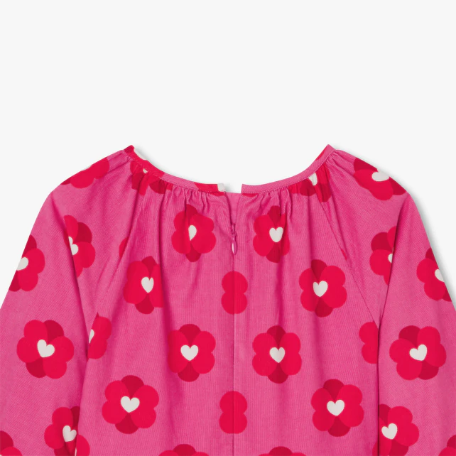 Robe enfant fille en velours milleraies