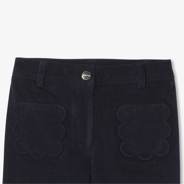 Pantalon enfant fille en velours milleraies