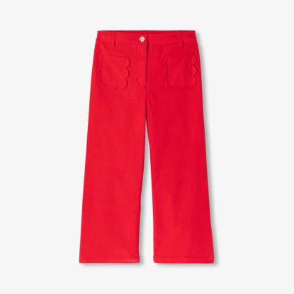 Pantalon enfant fille en velours milleraies