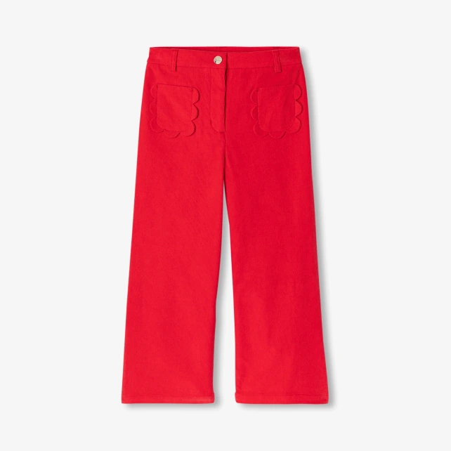 Pantalon enfant fille en velours milleraies