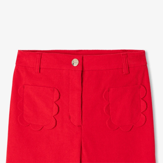 Pantalon enfant fille en velours milleraies