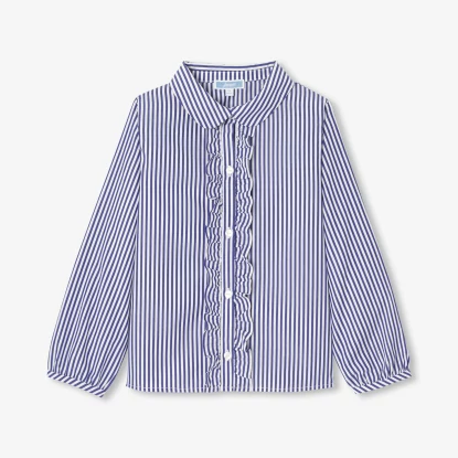 Chemise enfant fille en popeline rayée