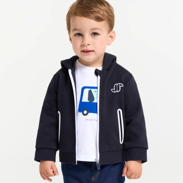 Sweat zippé bébé garçon en molleton
